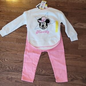 Disney Minnie Mouse White and Pink Outfit Set
